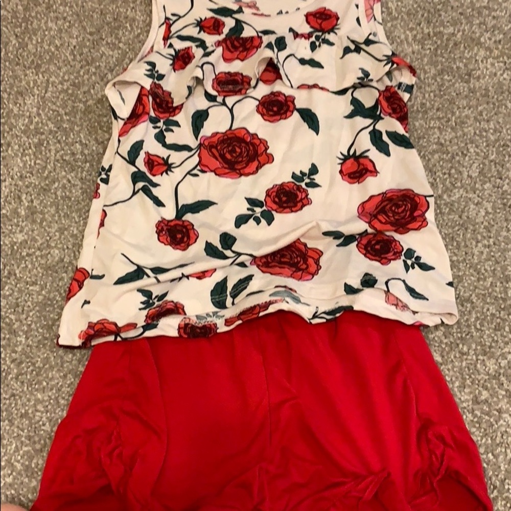 Girls rosette tank/shorts